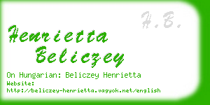 henrietta beliczey business card